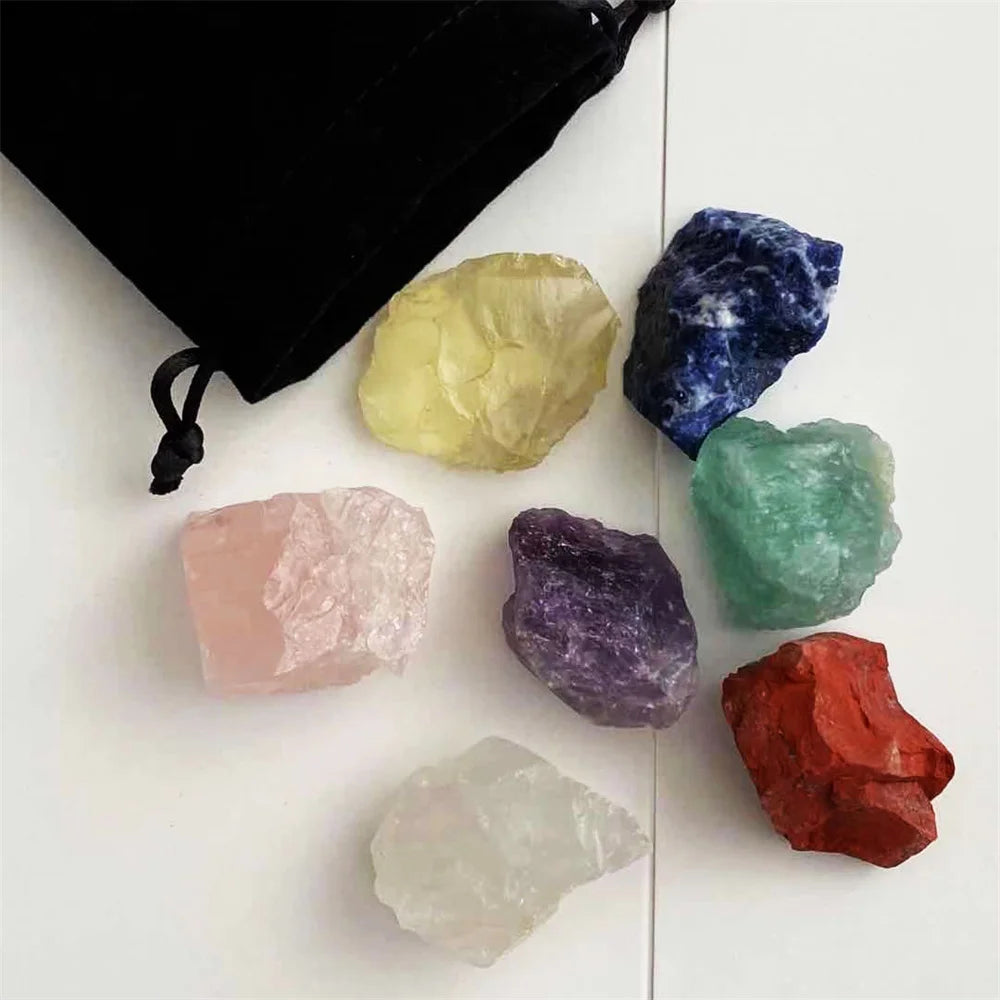 7 Set Natural Healing Crystals - Crystal Aura Co.