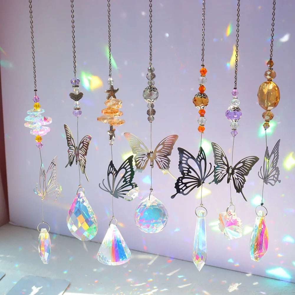 Hanging Window Crystal Pendant Suncatcher Butterfly - Crystal Aura Co.