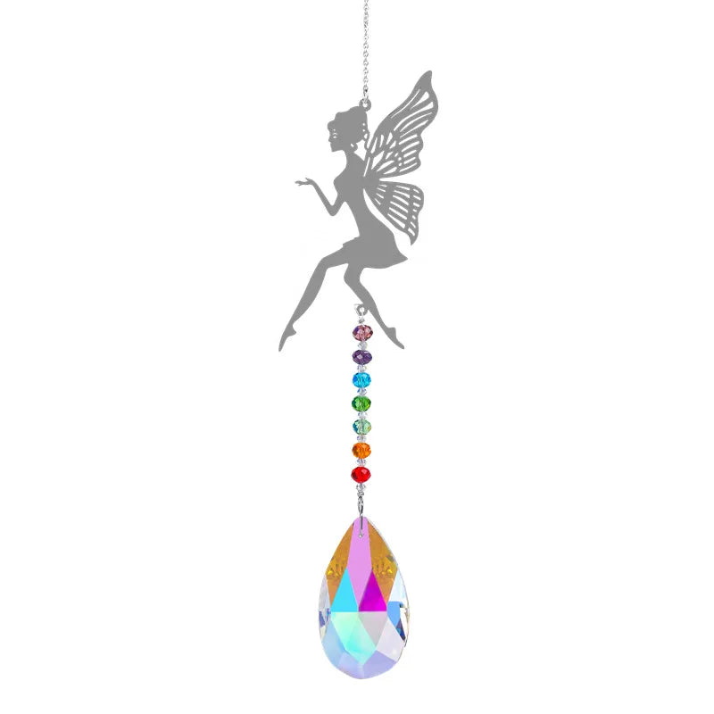 Hanging Window Crystal Pendant Suncatcher With Large Pendant - Crystal Aura Co.