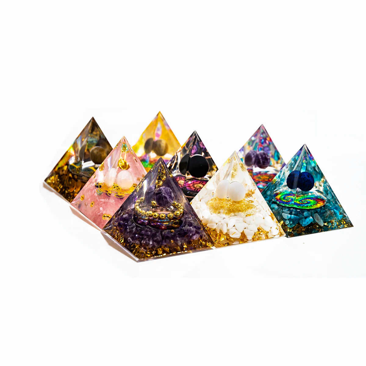 Natural Crystal within Epoxy Pyramid Large - Crystal Aura Co.