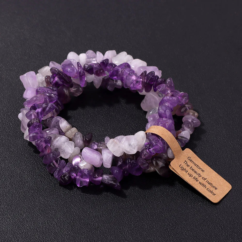 3Pcs Set Natural Crystal Bracelets - Crystal Aura Co.