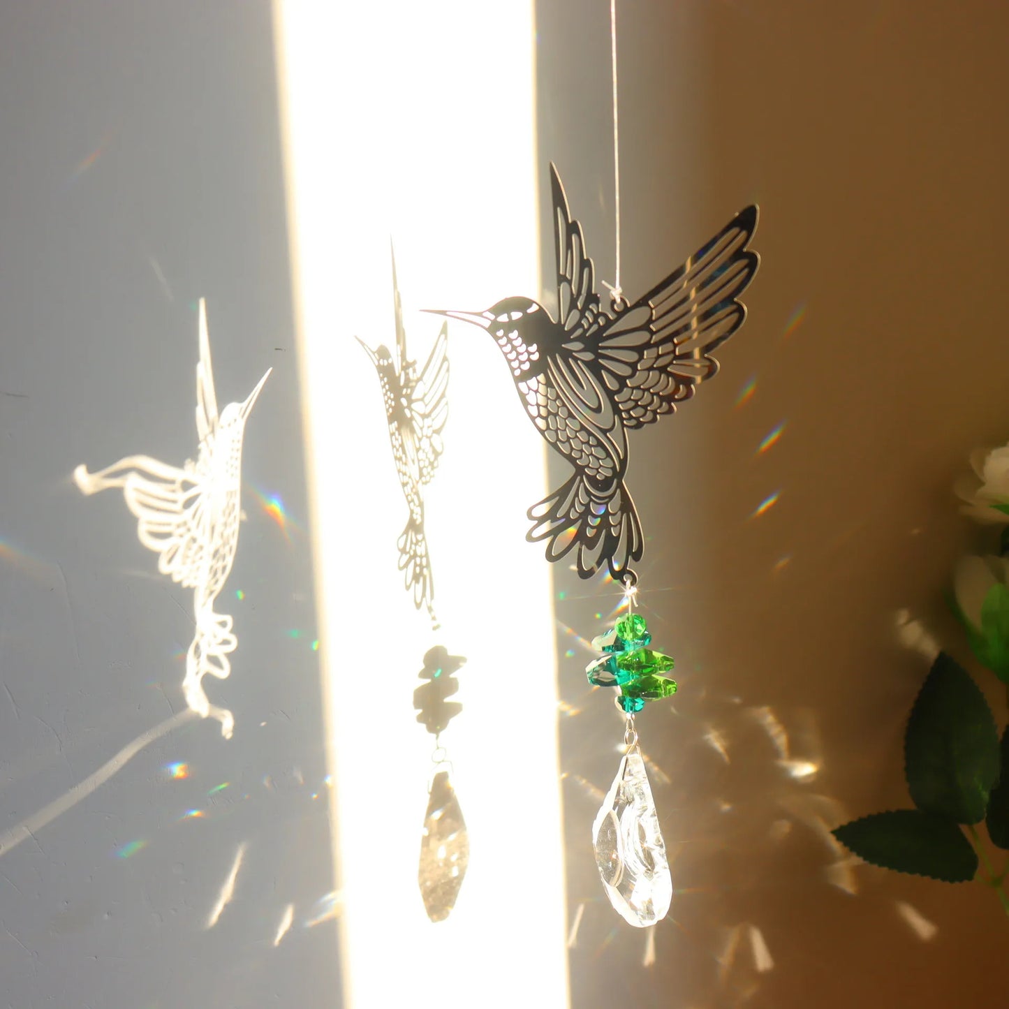 Hanging Window Crystal Pendant Suncatcher With Large Pendant - Crystal Aura Co.