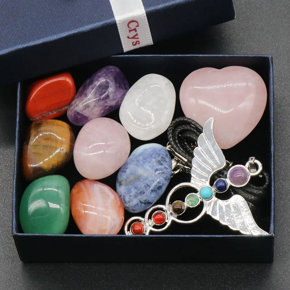 7 Chakra Stone Set Natural Crystal - Crystal Aura Co.