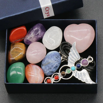 7 Chakra Stone Set Natural Crystal - Crystal Aura Co.