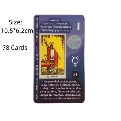 Meaning On Cards Version Tarot Deck -  Spanish & English - Crystal Aura Co.