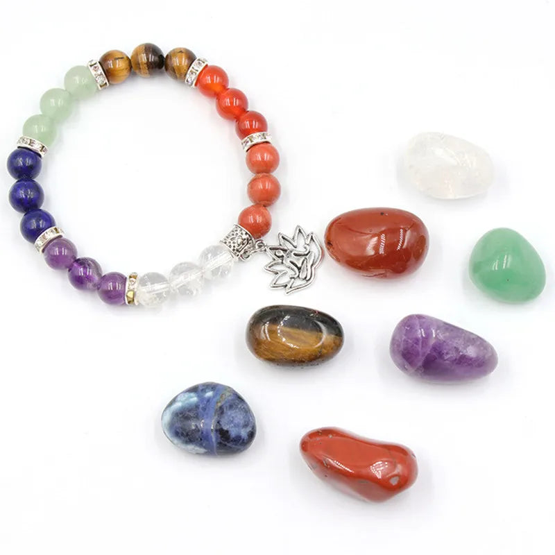 Natural Crystal Stone Set Chakra Healing Gemstone Moon & Star - Crystal Aura Co.