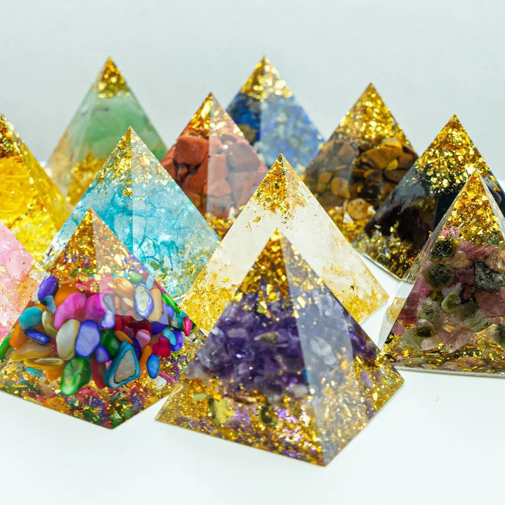 Natural Crystal within Epoxy Pyramid Small - Crystal Aura Co.