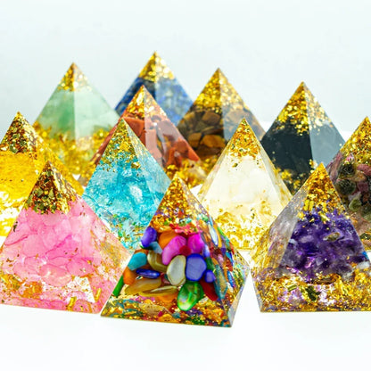 Natural Crystal within Epoxy Pyramid Small - Crystal Aura Co.