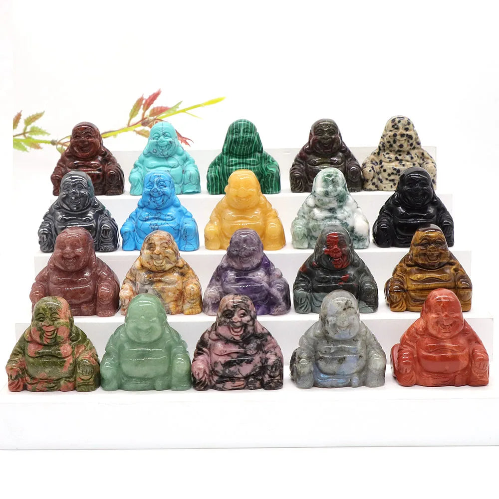 Buddha Statue Natural Stone Healing Crystal - Crystal Aura Co.