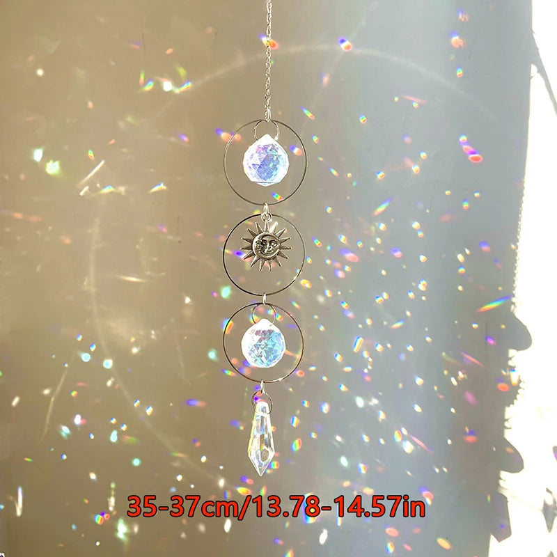 Hanging Window Crystal Pendant Suncatcher Silver & Rainbow - Crystal Aura Co.