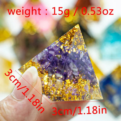 Natural Crystal within Epoxy Pyramid Small - Crystal Aura Co.