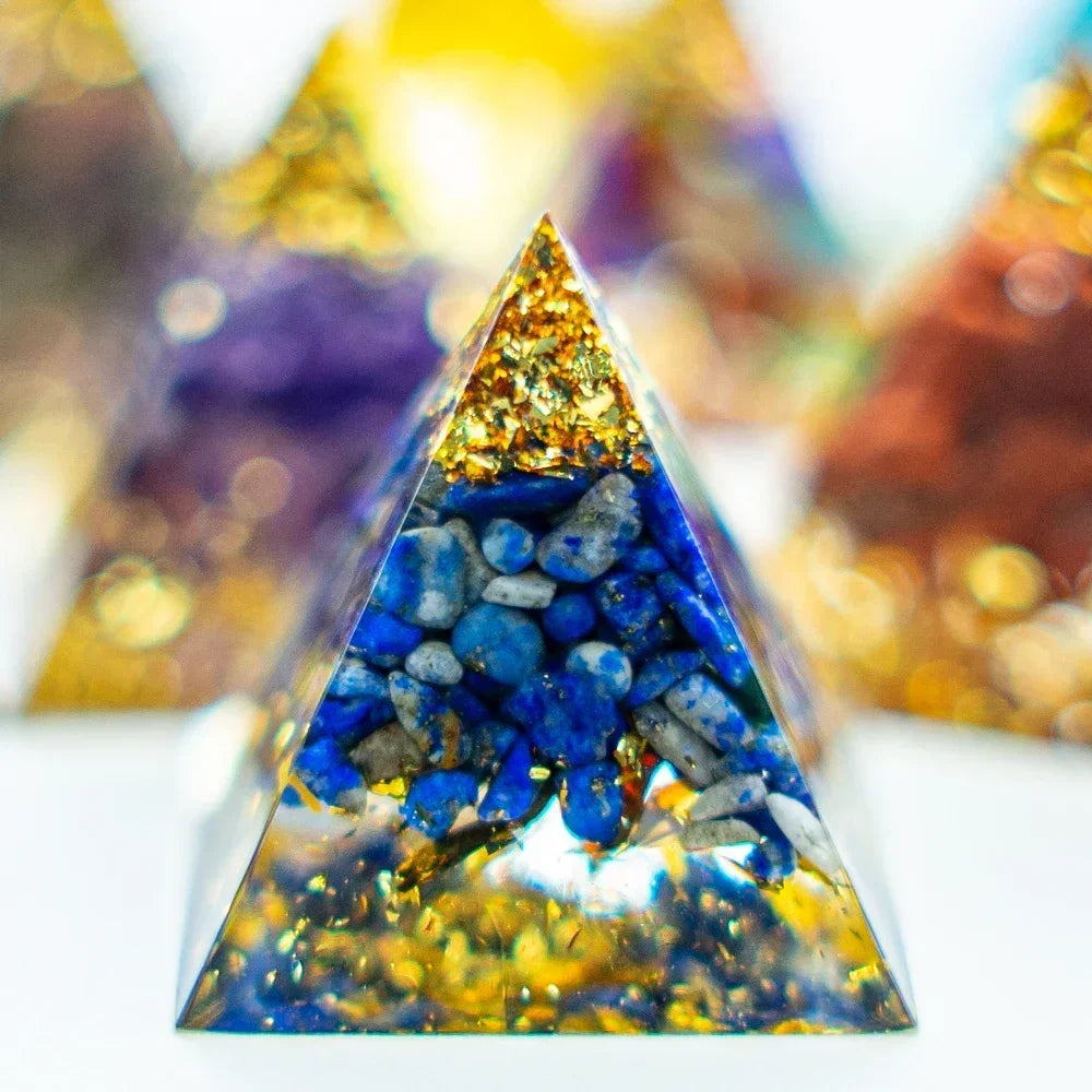 Natural Crystal within Epoxy Pyramid Small - Crystal Aura Co.