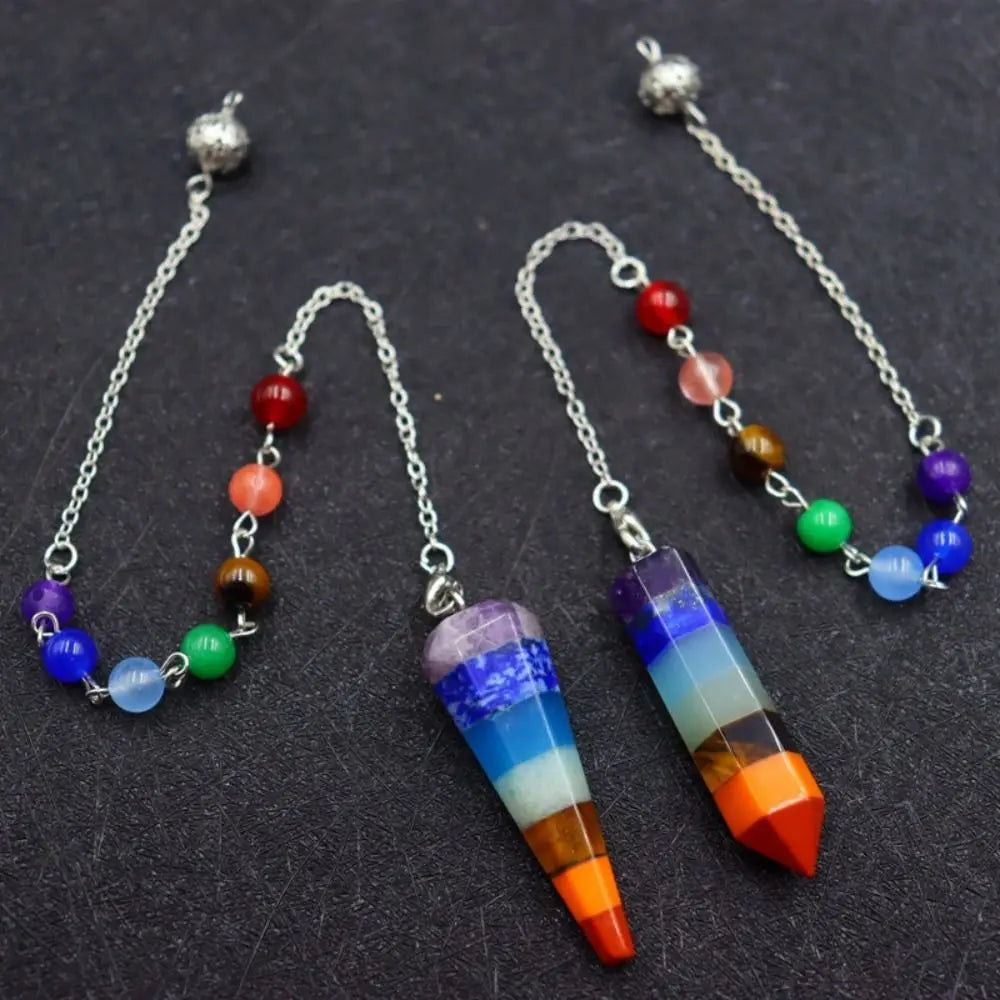 7 Chakra Crystal Pendulum - Crystal Aura Co.