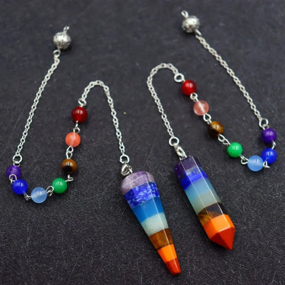 7 Chakra Crystal Pendulum - Crystal Aura Co.