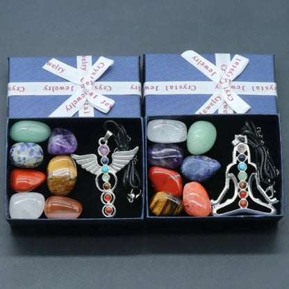 7 Chakra Stone Set Natural Crystal - Crystal Aura Co.