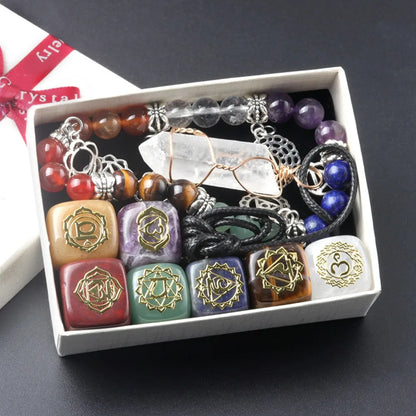 7 Chakra Stone Set Natural Crystal - Crystal Aura Co.