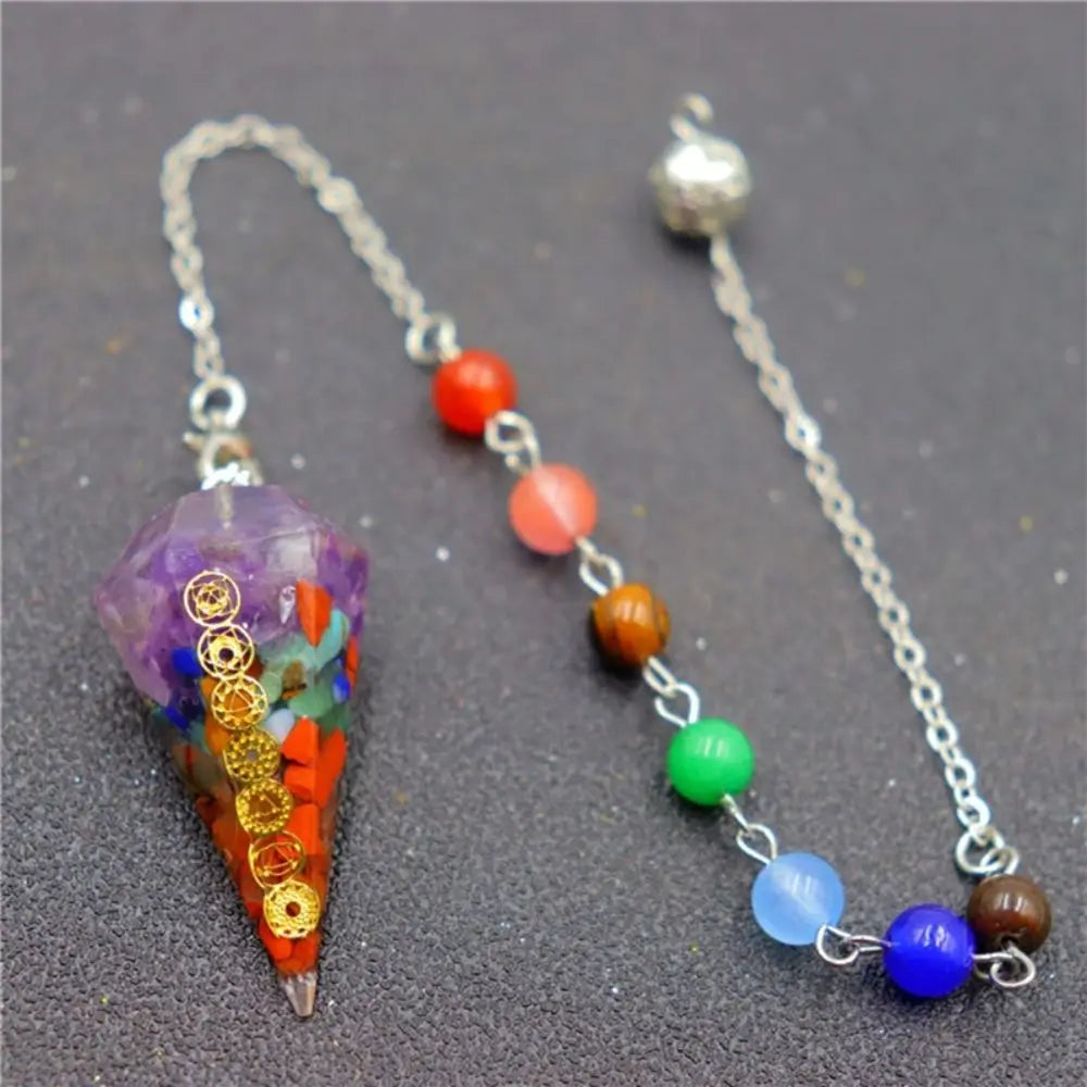 7 Chakra Crystal Pendulum - Crystal Aura Co.