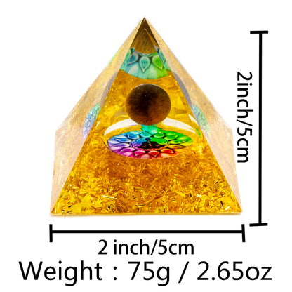 Natural Crystal within Epoxy Pyramid Large - Crystal Aura Co.