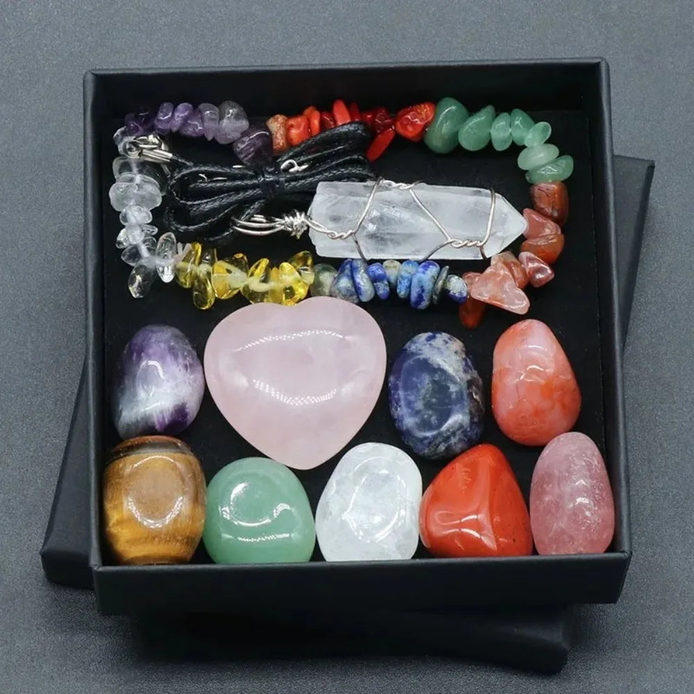 7 Chakra Stone Set Natural Crystal - Crystal Aura Co.