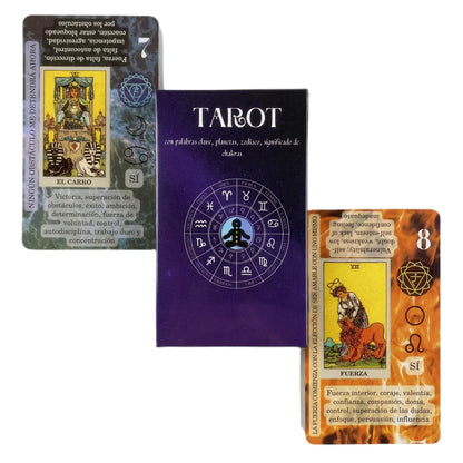 Meaning On Cards Version Tarot Deck -  Spanish & English - Crystal Aura Co.