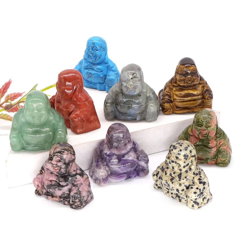 Buddha Statue Natural Stone Healing Crystal - Crystal Aura Co.